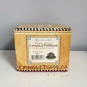 Vintage NEW Debbie Mumm Our America Collection Candle Topper Christmas Teapot